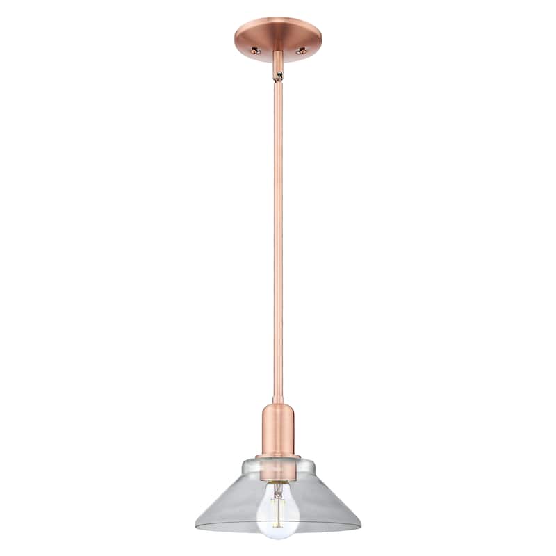 Innovations Lighting Endless Possibilities Arcadia - Orwell - 1 Light 8" Stem Hung Mini Pendant - Clear/Antique Copper