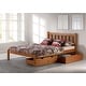 preview thumbnail 24 of 26, Poppy Solid Wood Twin or Full Size Bed Full Cinnamon Storage - Cinnamon