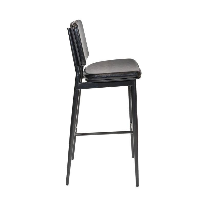 Porthos Home Mori Bar Stools Set of 2, PU Leather, Steel Legs