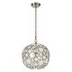 preview thumbnail 2 of 4, Palla 1 Light Antique Silver Sphere Mini Chandelier - 13'' W x 14'' H