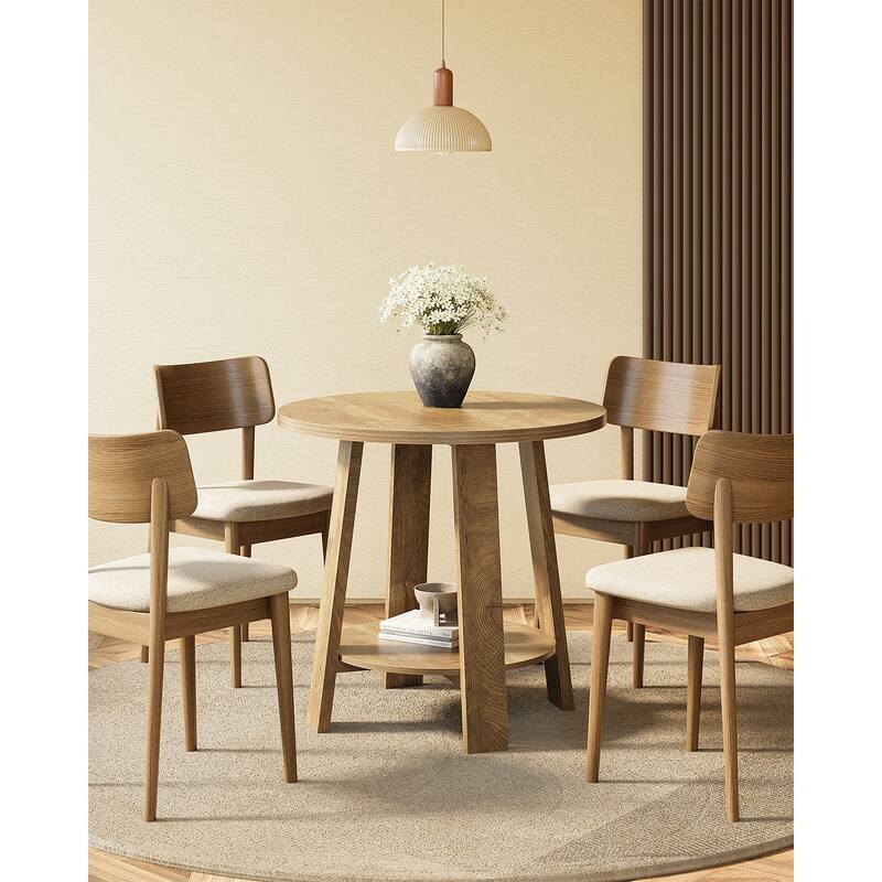 Modern Farmhouse Small Dining Table, 31.5-Inch Round Dining Table
