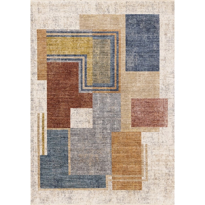 HomeRoots Geometric Modern Rectangle Area Rug - 5' X 8'