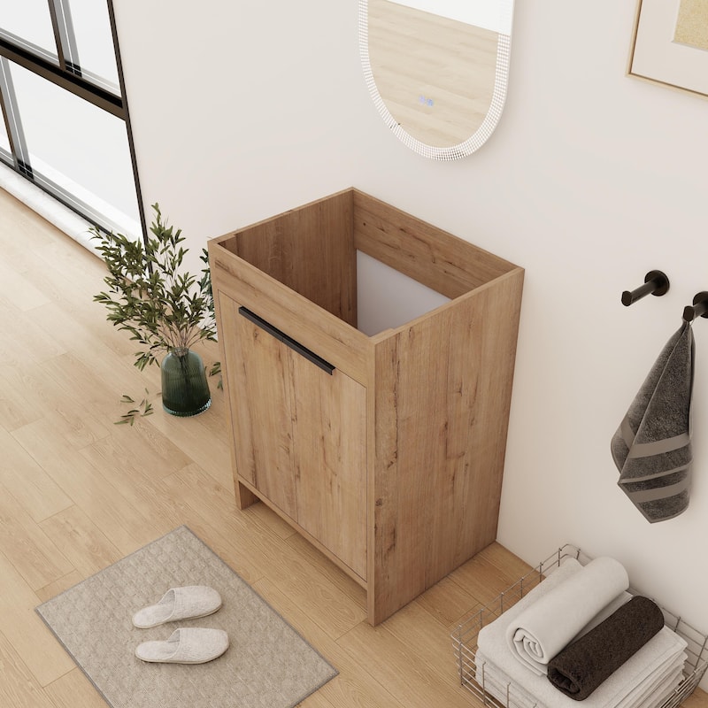 24/30/36 Inch Freestanding Bathroom Vanity Cabinet with Soft Close Door and Adjustable Shelf (Without Sink) - 24''W - Imitative Oak