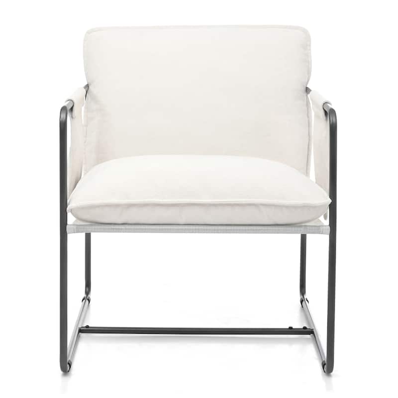 2 Sets 1 Case, Upholstered hanging armchair with arm pocket metal frame