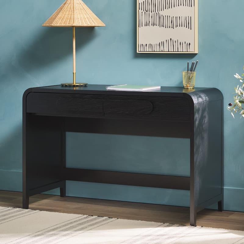 Middlebrook Designs Waterfall Desk with Center Drawers