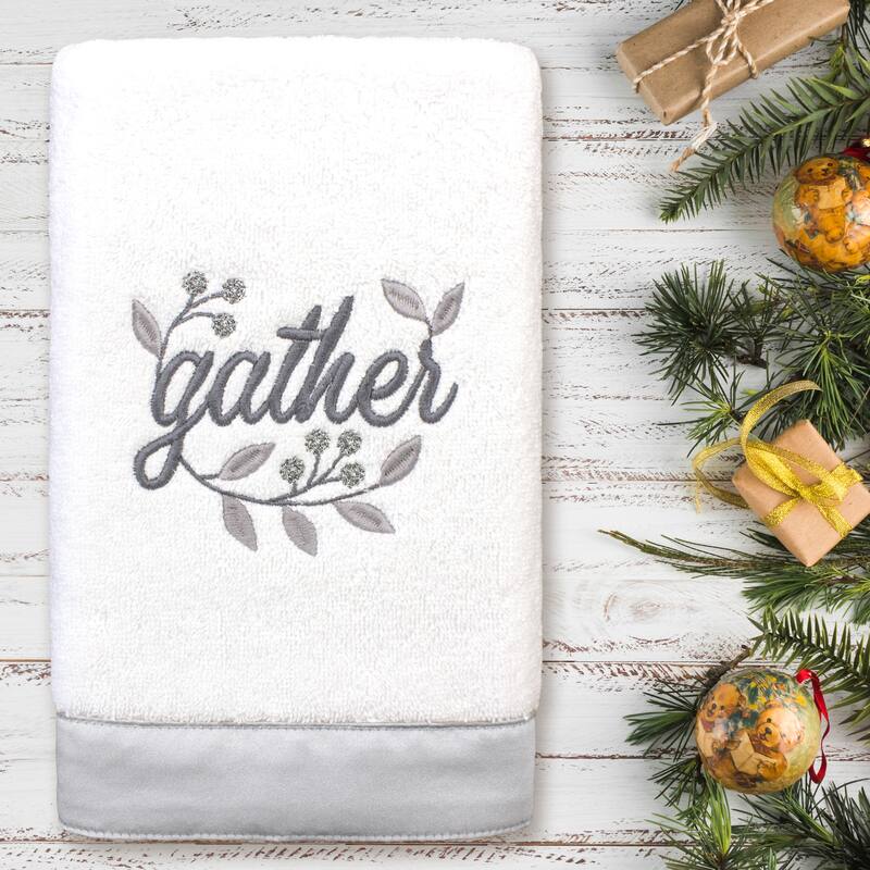 Authentic Hotel and Spa Gather - Embroidered Luxury 100% Turkish Cotton Hand Towel