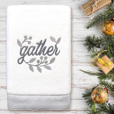 Authentic Hotel and Spa Gather - Embroidered Luxury 100% Turkish Cotton Hand Towel
