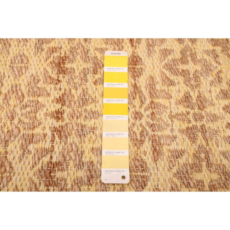 ECARPETGALLERY Flat-Weave Palas Denizli Light Gold Kilim - 5'3 x 7'6