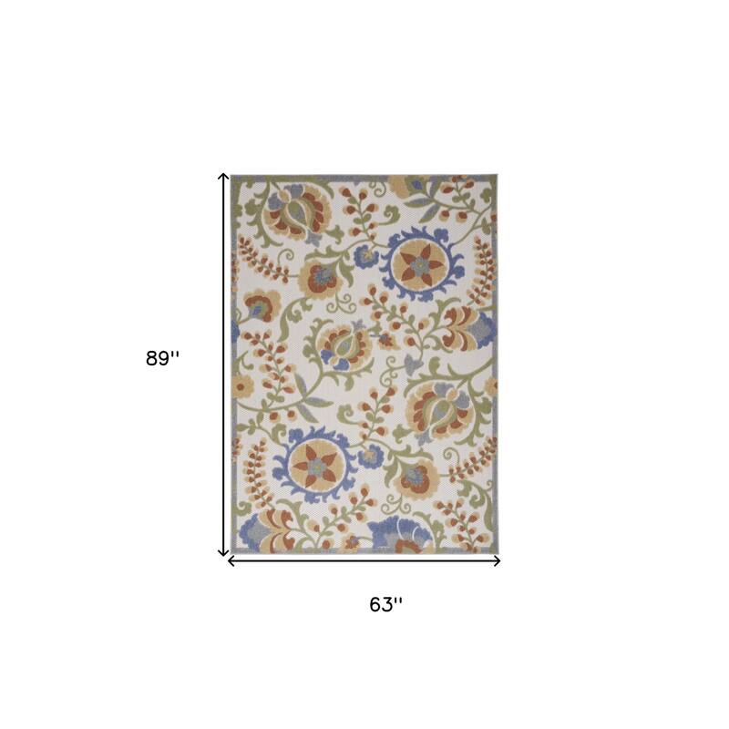 HomeRoots Contemporary Rectangle Outdoor Rug - 5' X 7'
