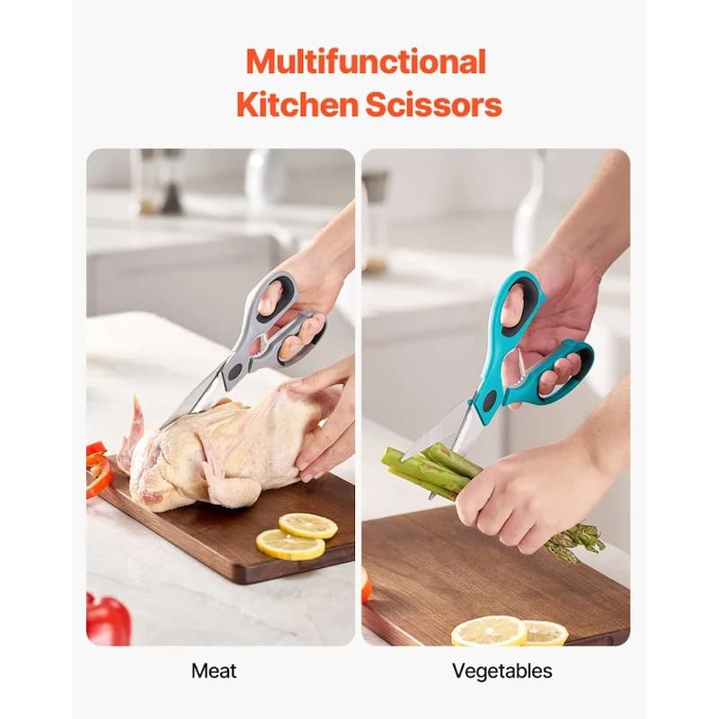 Versatile Stainless Steel Kitchen Scissors with Sheath for Precision Cuts Included Plastic Sheath