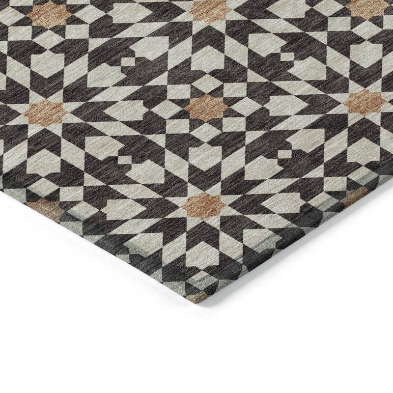 HomeRoots Floral Medallion Transitional Rectangle Outdoor Rug
