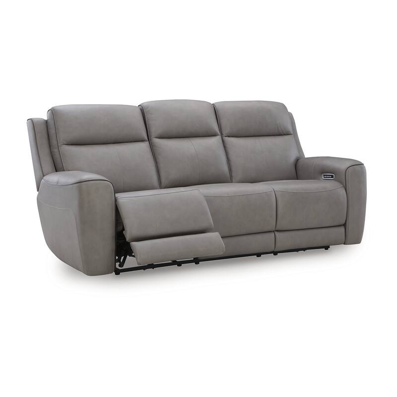 Signature Design by Ashley 5Z-Dreamlight Light Gray Power Reclining Sofa - 89"W x 41"D x 43"H