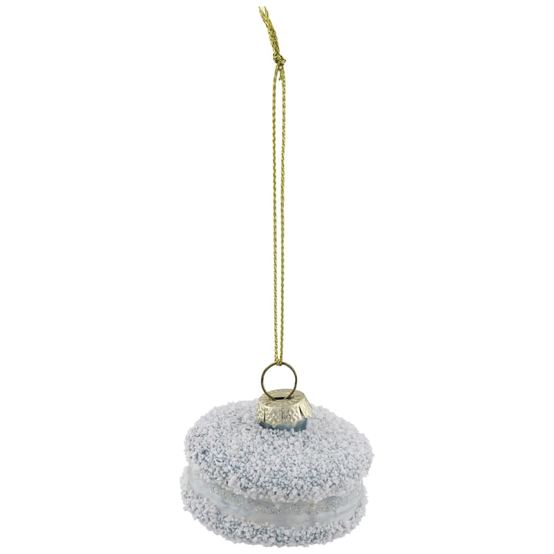 2" Macaroon with Sugar Glass Christmas Ornament