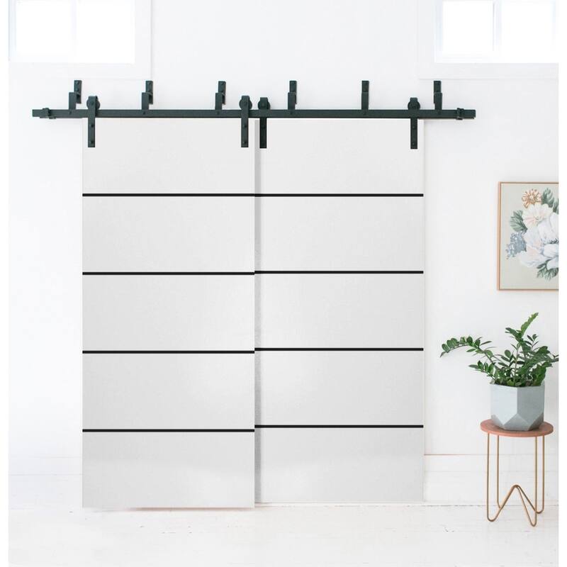 Slab Barn Door Panel 18 x 80 Planum 0015 White Silk with Sturdy Finished