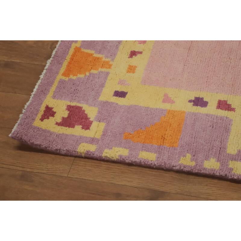 Geometric Gabbeh Vegetable Dye Area Rug Handmade Wool Carpet - 12' 9'' X 9' 0''