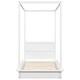 preview thumbnail 5 of 8, Canopy Platform Bed with LED Lights and Headboard, White
