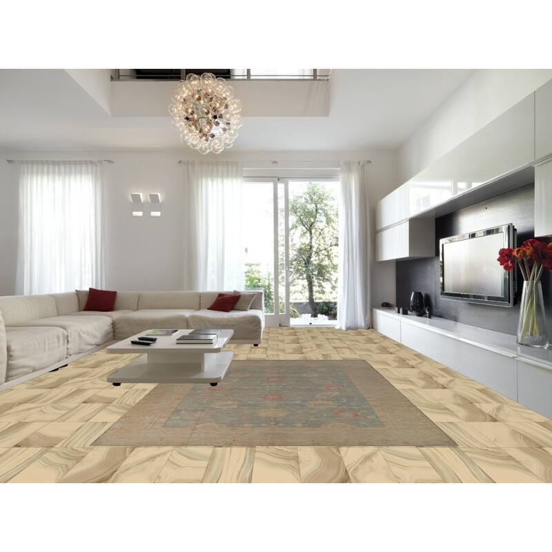 Hand Knotted Oriental 100% Wool Carpet Transitional All-Over Navy Blue & Blues Oushak Area Rug - 12' 5'' X 8' 8''