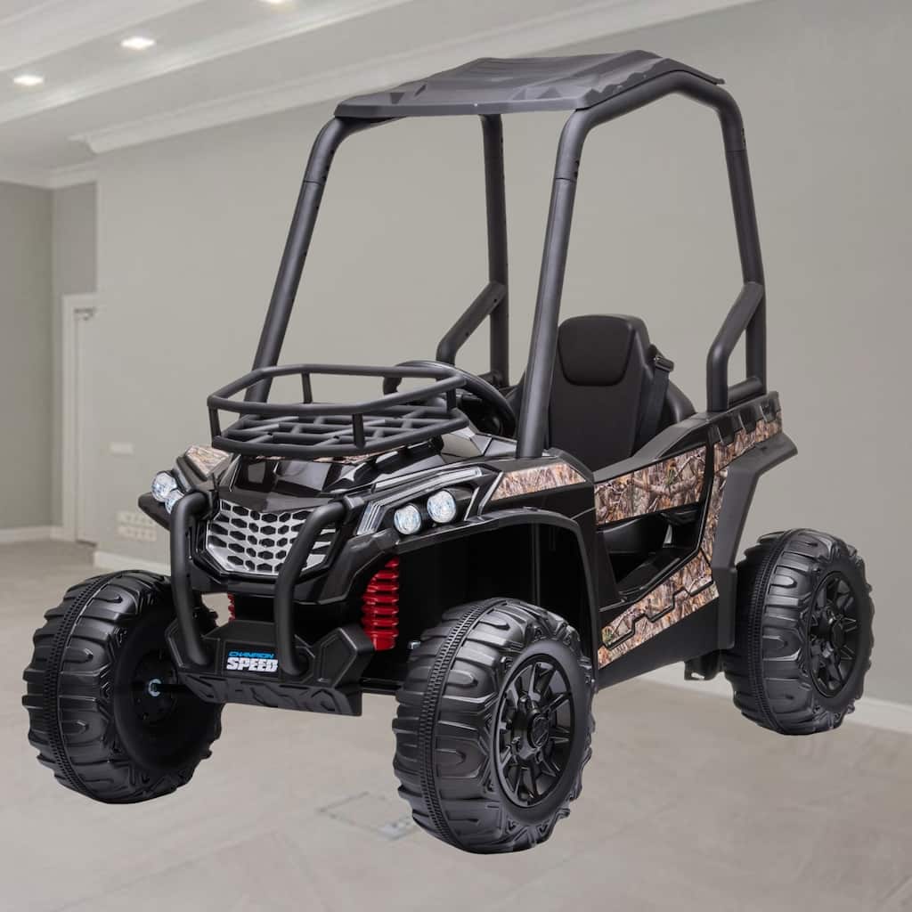 12V Kids UTV Ride-On Car with Remote Control, Music, Lights, Suspension System, and USB/MP3 Support for Boys & Girls