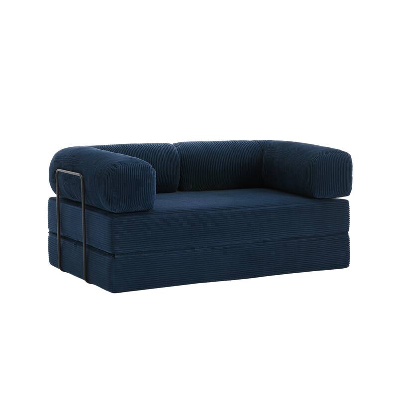 2 Set Corduroy Large Couch Convertible Floor Sofa Bed Sleeper