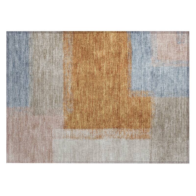 Machine Washable Indoor/ Outdoor Solid Contemporary Chantille Rug