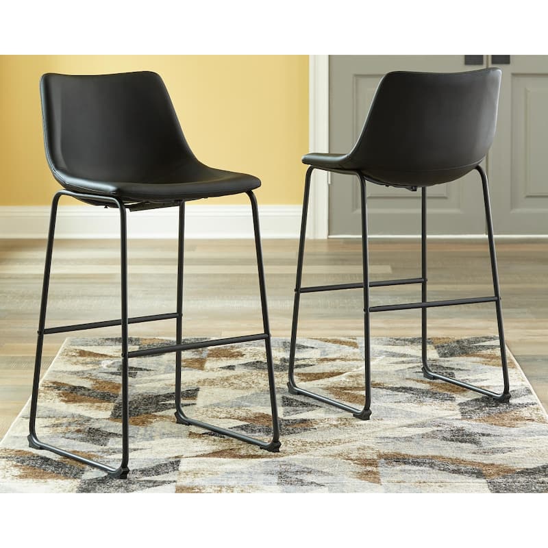 Signature Design by Ashley Centiar Black Bar Stool (Set of 2) - Extra Tall
