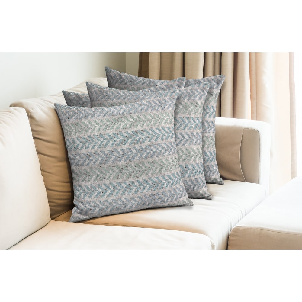 Aquila Set of 4 Coastal Chevron Cotton Throw Pillow Covers, 18" x 18", 4 PCS (Covers Only) by Sevita