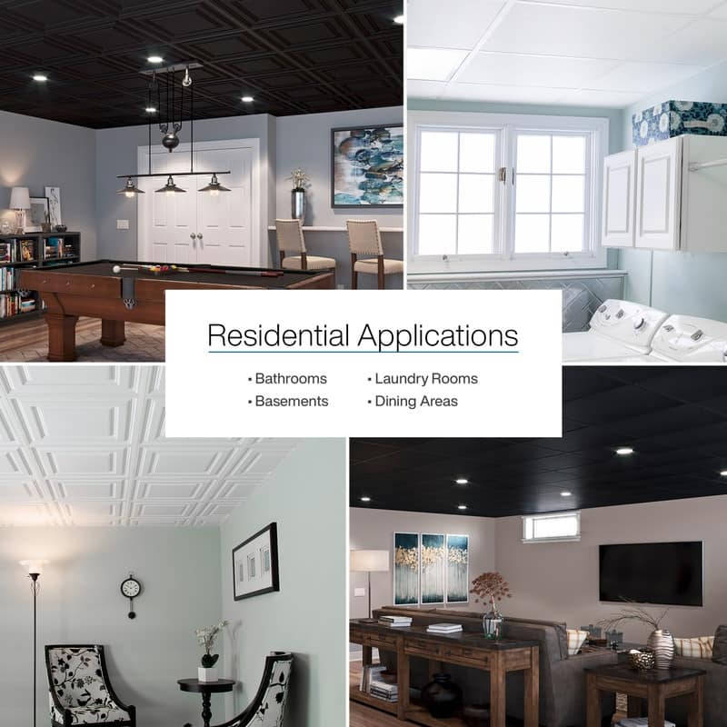 Genesis Drifts Black 2x2 ft Lay-in Ceiling Tiles
