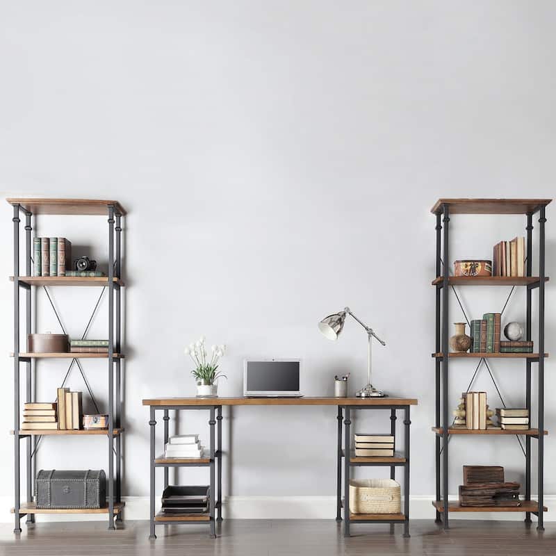 Myra Industrial Rustic 3-piece Desk Bookcase Set by iNSPIRE Q Classic