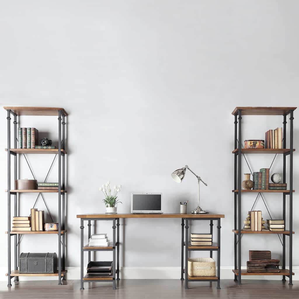 Myra Industrial Rustic 3-piece Desk Bookcase Set by iNSPIRE Q Classic