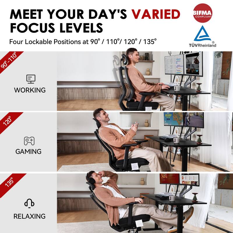 CabeVibe High Back Mesh Computer Office Chair Desk Chair with Swivel Rolling