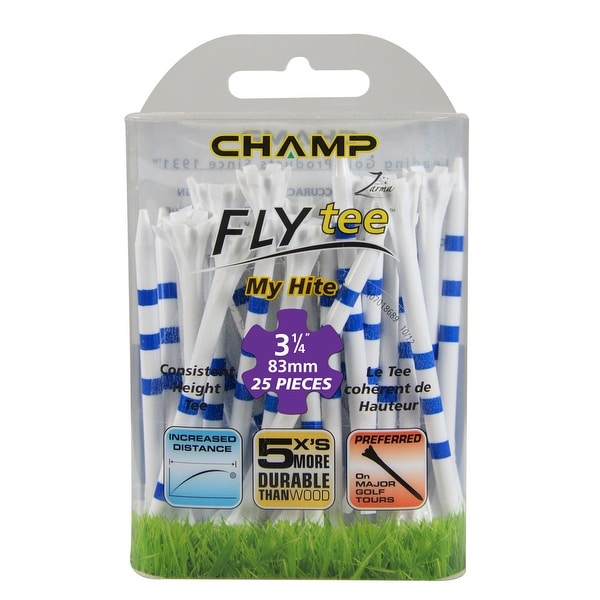 Shop Champ My Hite FLYTee - 3.25" White / Striped Blue ...