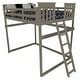 preview thumbnail 11 of 15, Pine Full Mission Loft Bed with End Ladder Olive Gray