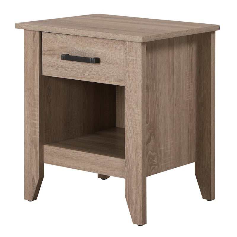 Sandle Wood Nightstand 24x21x18 Warm Compact Bedside Table with Modern Finish, Durable Build and Convenient Storage