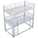 preview thumbnail 6 of 14, Metal Twin Size Triple Bunk Bed with Guard Rails, Silver