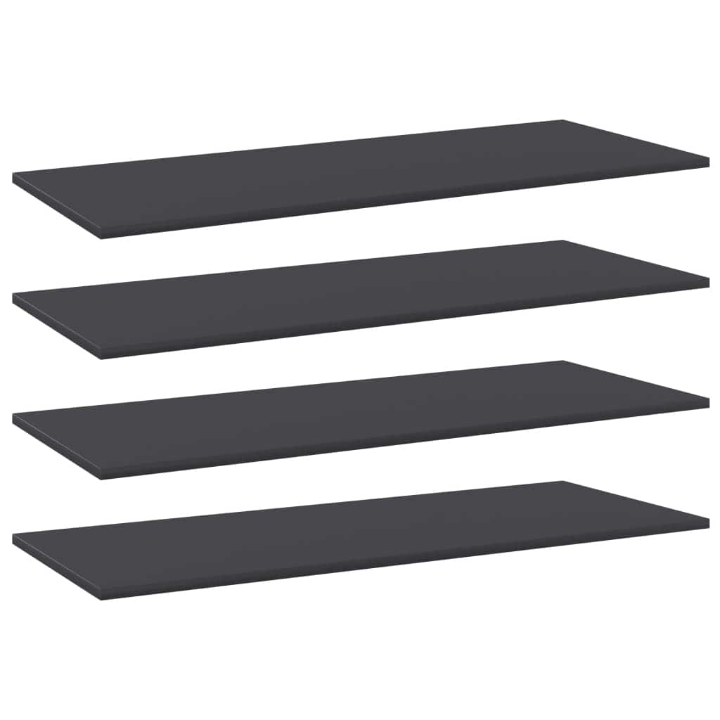 vidaXL Bookshelf Boards 4 pcs Gray 39.4"x15.7"x0.6" Chipboard