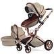 preview thumbnail 9 of 11, Hot Mom Stylish Baby Stroller: F22 Height-Adjustable Seat and Reclining Baby Carriage Grid