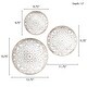 preview thumbnail 6 of 4, 3-Piece Round Natural Wood Wall Decor, Carved Floral Medallion Design - 11.75*11.75''