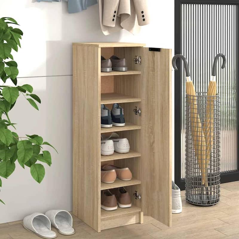 vidaXL Shoe Cabinet Engineered Wood Medium Shoe Cabinet - 13.8 x 11.8 x 39.4 in