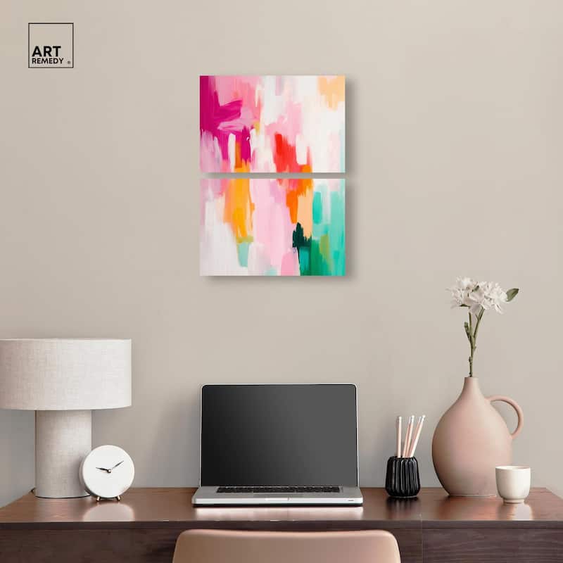 Playful Palette I Canvas Set of 2 by Art Remedy, Gallery Wrapped