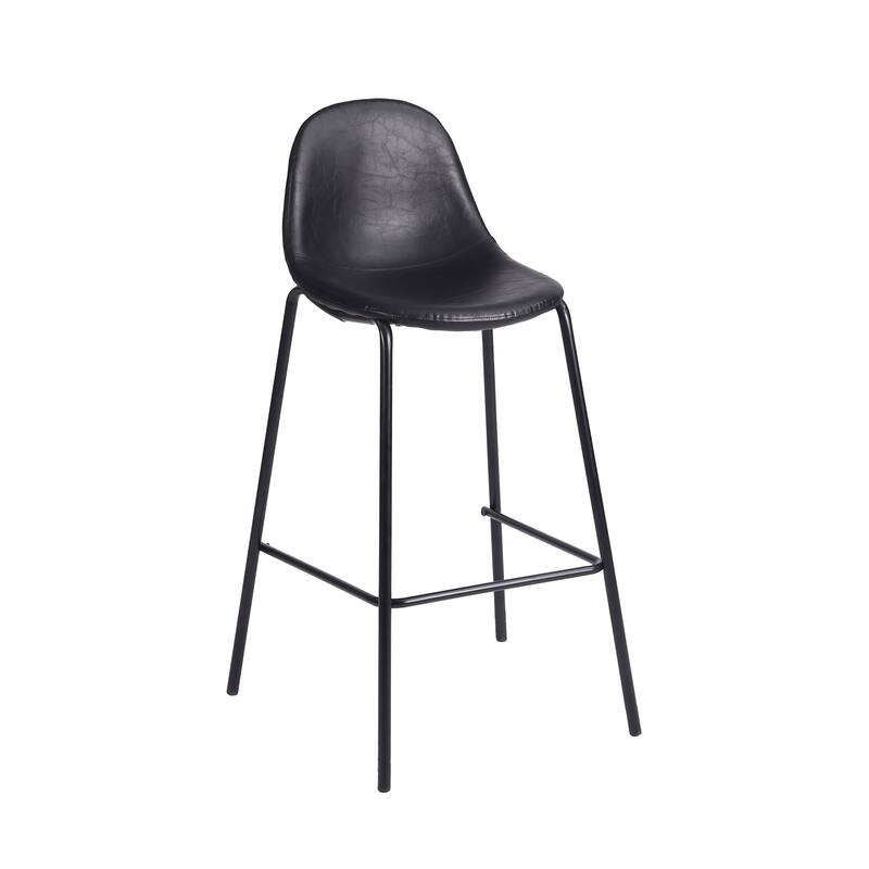 Porthos Home Tuca Bar Stools Set Of 2, PU Leather Upholstery, Iron Legs
