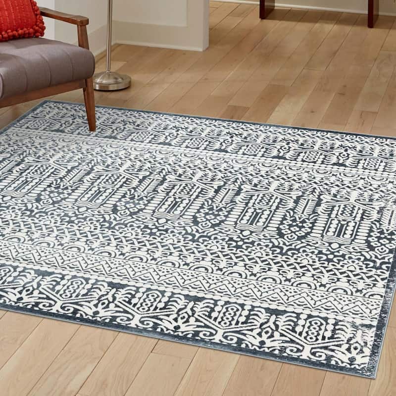 Southwestern/Lodge Richye Collection Area Rug - Blue - 7'10" Square