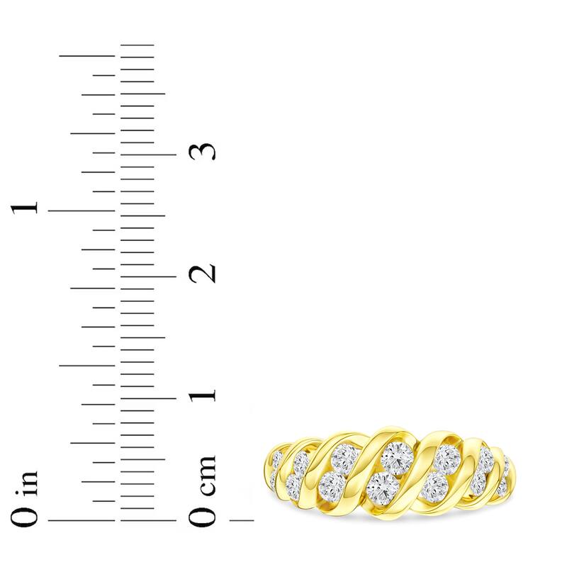 3/4ct TDW Diamond Swirling Wedding Band in 14K Yellow Gold for Women