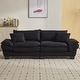 preview thumbnail 1 of 16, 84 Inch Modern Style Sleeper Sofa, Corduroy Upholstered Sofa with Pillows,Deep Seat Black