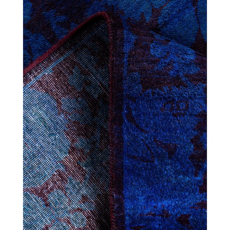 Overton Hand Knotted Wool Vintage Inspired Modern Contemporary Overdyed Purple Area Rug - 2' 8" x 18' 10"