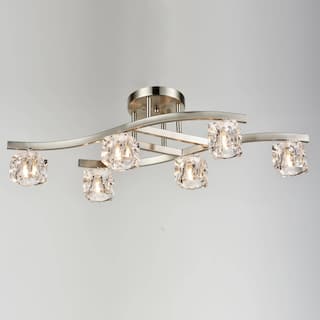 Frascati Modern Crystal Semi-Flush Ceiling Lights 6 Light