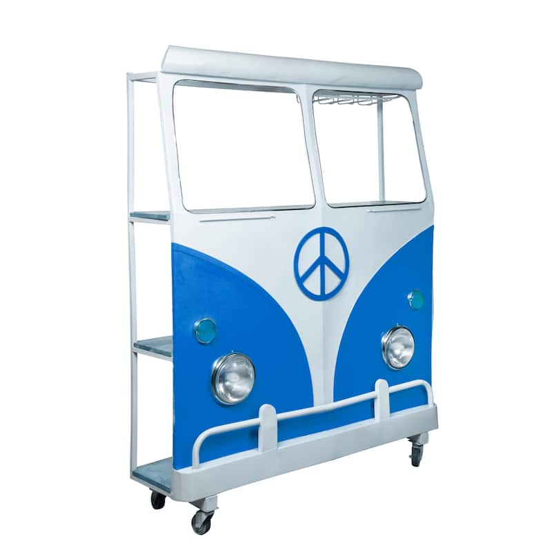 Sagebrook Home Vintage Metal Bus Kombi Bar with Shelves