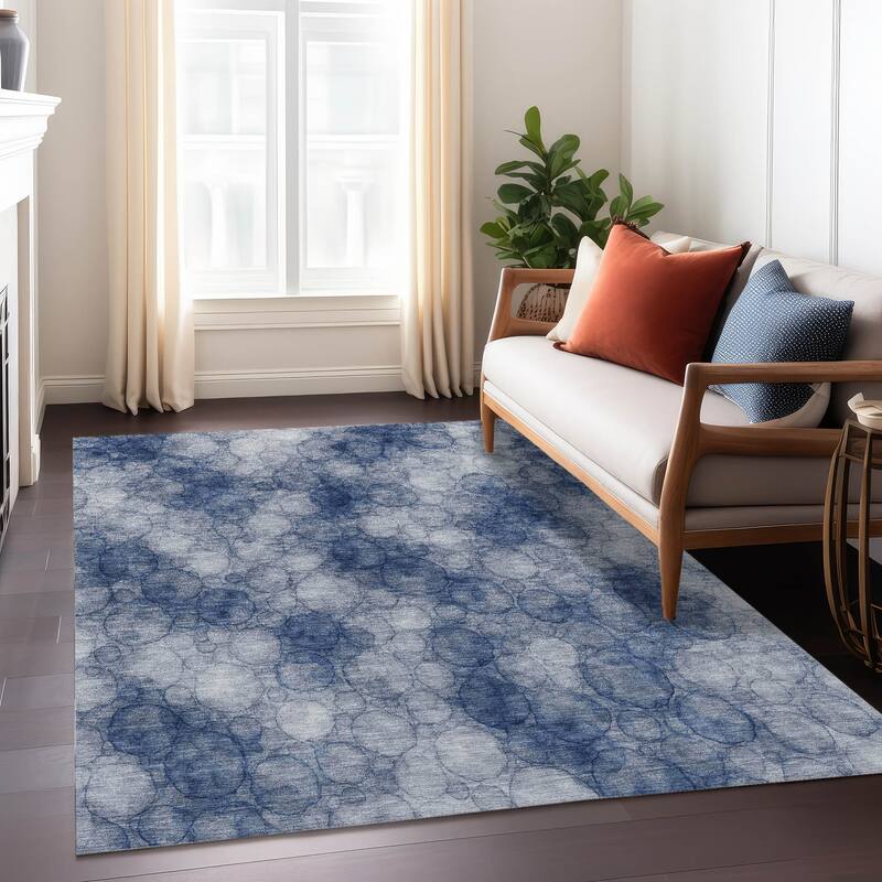 Machine Washable Indoor/ Outdoor Modern Aby Chantille Rug