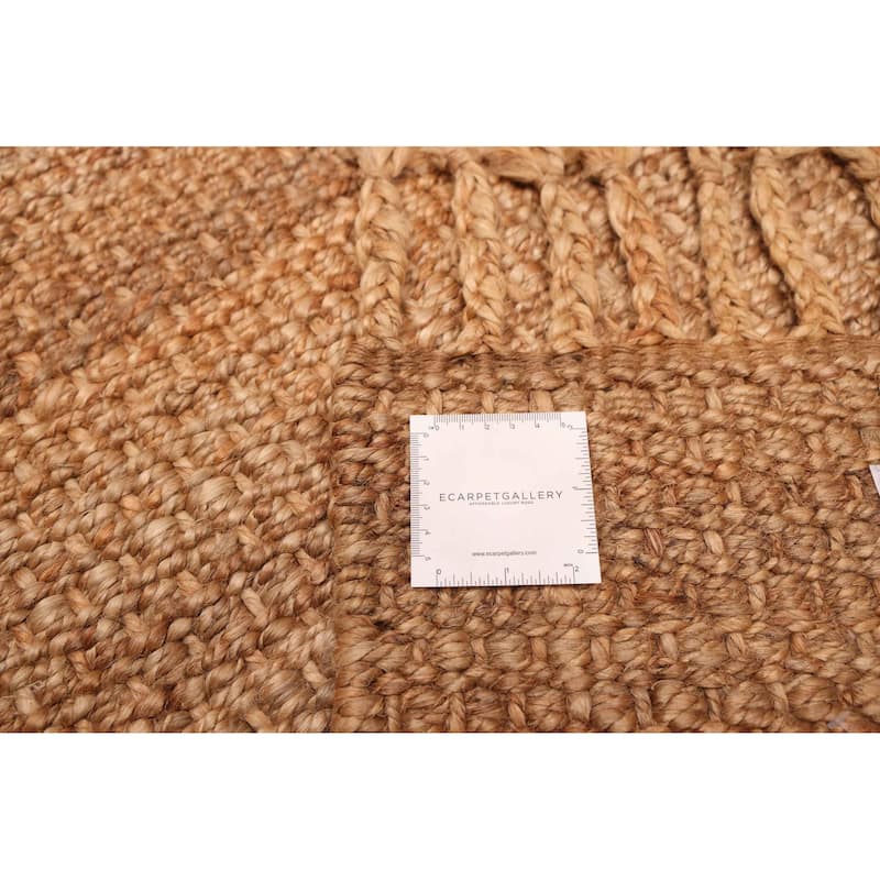 ECARPETGALLERY Braided Weave Palas Denizli Tan Jute Rug - 5'6 x 7'6