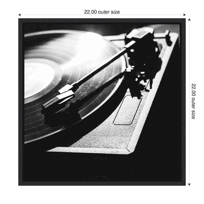 Kate and Laurel Sylvie Vinyl Record Player Framed Canvas by Alicia Abla