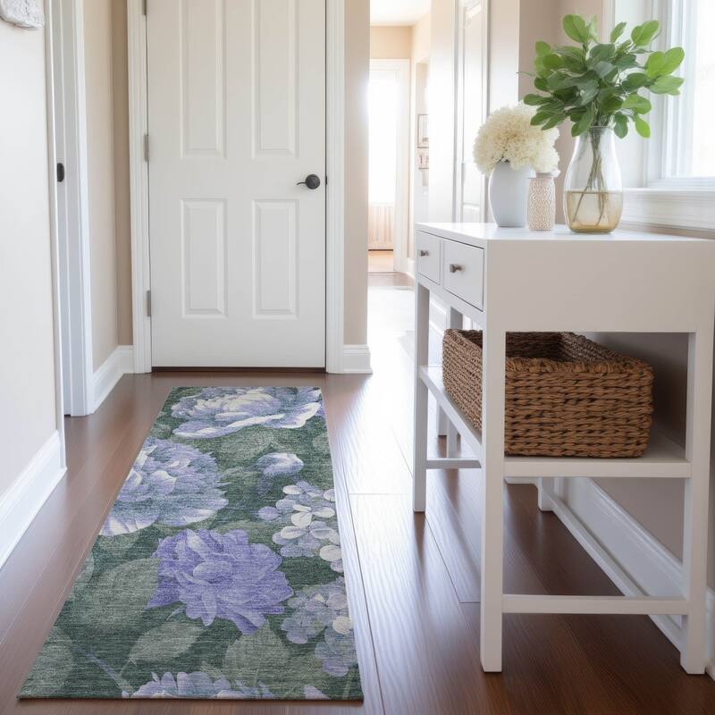 Premium Washable Super Soft Floral Mayfield Rug - Lavender - 2'3" x 7'6"